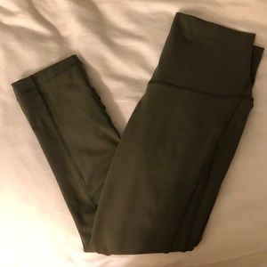 Cropped olive green leggings lululemon